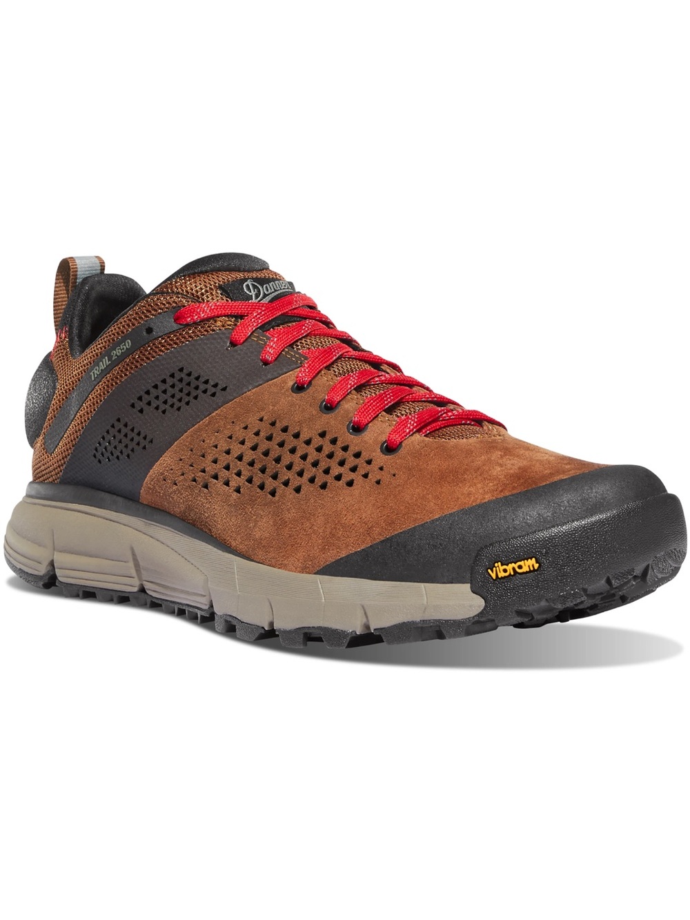 NWOT Danner 2650 Men’s Brown Suede Trail Low Shoe with Red Laces